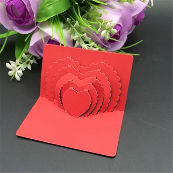 Metalo pjovimo miršta 3D stereo koncentrinių saldus širdies užrašų knygelė kortelės popieriaus amatų namų puošybai įspaudas trafaretai cutter