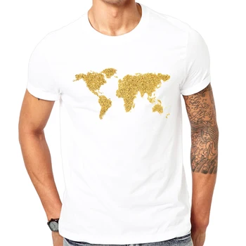 Hip-Hop Aukštosios Mados T Marškinėliai Vyrams 2017 Naujas Vyrų Drabužiai Marškinėliai Skyriuje Vyrams trumpomis Rankovėmis T-shirt iš pasaulio žemėlapio spausdinimo Tee