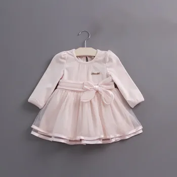 Mažmeninės prekybos-2018 m. pavasarį lankas nėrinių suknelė kūdikių mergaičių cute baby kūdikių nėrinių suknelė kamuolys suknelė mergina sundress princesė dress 3 spalvos