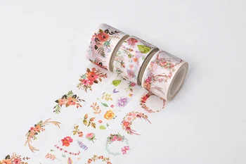 Twilight washi tape, gėlių žiedai apdaila Alyva gėlės Slyvų žiedų Magnolija Camellia Hibiscus flower Magnolija gėlės