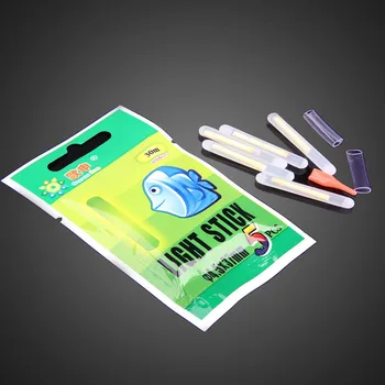 Karšto Parduoti Plaukti Glow Stick Naktį Žvejybos Masalų Žalia Fluorescencinė Šviesa Žvejybos Masalas, 50pcs (10bags) 4.5*37mm Aukštos Kokybės