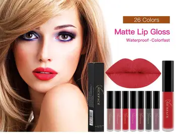 26 Spalvos Ilgalaikį Lūpų Blizgesys Kosmetikos Rinkinys Pigmento Seksualus, Raudonai Violetinė Nuogas Skystas Matinis Lūpų maquiagem Makiažas