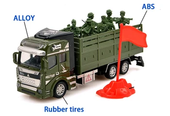 Skatinimas 1:48 Lydinio karinės traukti atgal modelio raketų camion Transporter automobilių žaislų kolekcija Vaikų dienos gimtadienio dovana