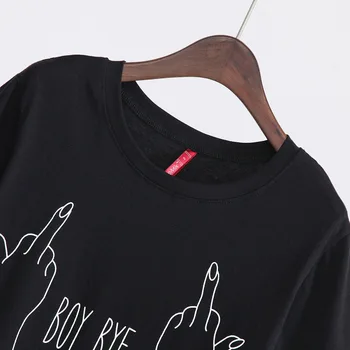 2018 Naujas Mados T-shirt Moterims, BERNIUKAS BYE Laiškas Spausdinti Marškinėliai Moterims Topai Atsitiktinis Brand Tee Marškinėliai Femme Moteris Drabužiai