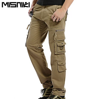 MISNIKI Karšto Mados Reguliarus Krovinių Kelnės Vyrams Medvilnės Atsitiktinis Slim Multi-Pocket Mens Tactical Kelnes