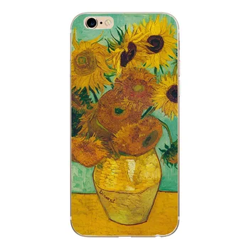 Silikoninis Telefono dėklas skirtas iphone 8 8X 7 Plius Minkštos TPU Plonas Van Gogh Žvaigždėtą Naktį Padengti Atveju 