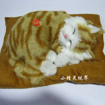 Modeliavimas gyvūnų žaislas miaow katė, miega katė 19x14cm modelis žmogus padarė rankdarbių apdaila,vaikų žaislų, automobilių reikmenys d426