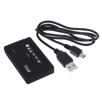 Juoda Viskas Viename Atminties Kortelės Skaitytuvas USB Išorės Cardreader SD SDHC ir Mini Micro M2 MMC XD PLG Reader, MP3, Skaitmeninis fotoaparatas