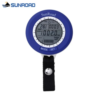 SUNROAD Mini Pocket Watch Vandeniui Lauko Žvejybos Barometras Aukštimatis, Termometras Laipiojimo LED Skaitmeninis Karinės Žiūrėti Laikrodis