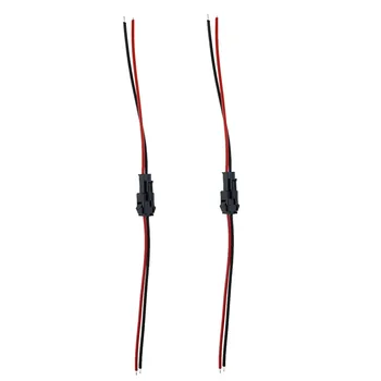 LED juostelė Jungtis 2pin kabelis 20cm Terminalų raudona juoda Viela DĻSV Vyras Moteris plug kabelio Led Lempa Vairuotojo kabelis DĮR 22AWG