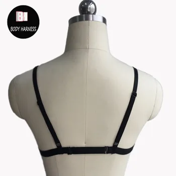 Naujas dizainas!permatomas gazas diržas liemenėlė seksualus apatinis trikotažas moterims Harajuku Gotikos kūno pakinktai juoda nelaisvėje apatinis trikotažas diržai