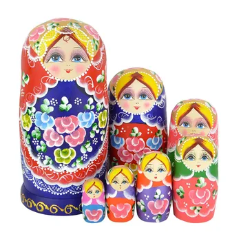 Gražus Rinkinys, 7 Cutie Lizdus Lėlės Matryoshka Beprotybė rusijos Lėlės, Medinis, Norinčių Lėlės Žaislas M09