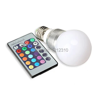 1pcs/daug Aukštos kokybės 9W RGB LED Lemputė AC110V/220V E27/E14 Spalva Keičiamas RGB LED Lempa su infraraudonųjų SPINDULIŲ nuotolinio valdymo