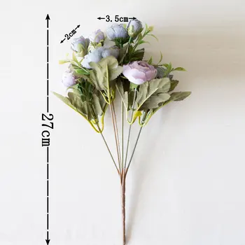 Rožių 6 šakutės Šilko arbatos rožės Nuotakos puokštė namų apdailos netikrą augalai, dirbtinės gėlės, Vestuvių, Džiaugtis Ir Dovanos