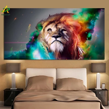 YWDECOR Kūrybos Modernus Gyvūnų Spalvinga Liūtas Karalius Drobės Tapybos Spausdinimo ant Drobės Plakatas Sienos paveiksl Kambarį Namų Dekoro