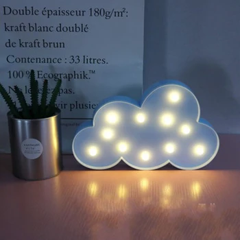 IKVVT Naujų Mielas 3D Debesis LED Nakties Šviesos Sienos Lempos Kūdikių, Vaikų, Miegamojo, Namų Dekoro Dovanos