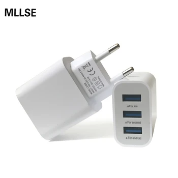 MLLSE 3 Uostų 3.1 USB Telefono Kroviklis su ES/JAV Plug Sienos Kelionės Galia Greito Įkrovimo Adapteris, skirtas 