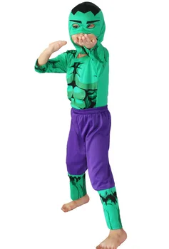 Halloween kostiumai Berniuko Cosplay apranga Vaidmenų Hulk(komiksai) modelio drabužių (Paltai + kelnės +dangtis )dydis:S-XXL