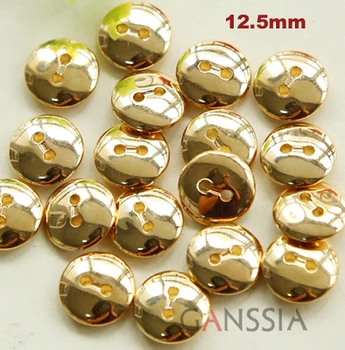 30pcs/daug Aukštos kokybės 2 skyles aukso spalvos mygtukai 12,5 mm siuvimo mygtuką 