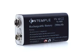 2VNT ENTEMPLE Naujas 9V 6F22 280mAh Ni-MH baterija, dėl Multimetras Bevielis Mikrofonas Metrų Žaislas Nuotolinio Valdymo KTV naudoti