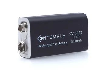 2VNT ENTEMPLE Naujas 9V 6F22 280mAh Ni-MH baterija, dėl Multimetras Bevielis Mikrofonas Metrų Žaislas Nuotolinio Valdymo KTV naudoti