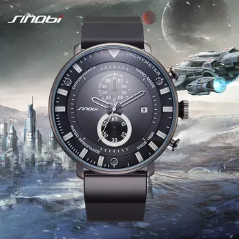 SINOBI Star Wars Chronograph Watches Mens Prabangius Kvarcas Žiūrėti Gumos Sporto Laikrodžiai Vyrų Laikrodis 2018 Relogio Masculino #9689