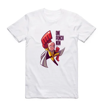 Azijos Dydis Vyrų Spausdinimo Japonų Anime Vienas Smūgis Žmogaus T-shirt Vasara O-Kaklo trumpomis Rankovėmis Herojus Saitama Oppai T-shirt HCP4074