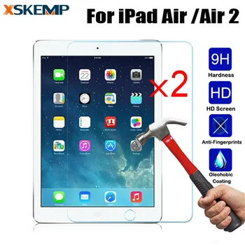 XSKEMP 2vnt/Daug Anti-Scratch Tablet Grūdintas Stiklas iPad Oro Air2 Premium Ultra-plonas Screen Protector Apsauginės Guard Filmas