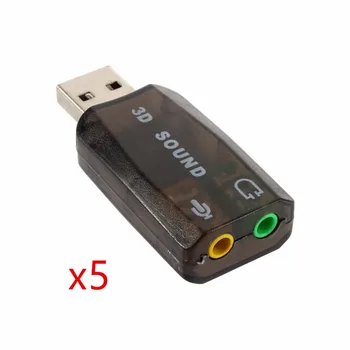 5vnt USB2.0 Audio Headset Ausinės Ausinės Mikrofonas Mikrofono Lizdas Konverteris Adapteris su Dinaminį erdvinį fono garso efektu