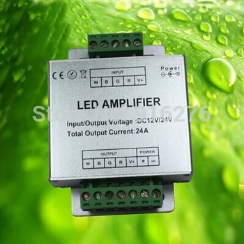 24A LED RGBW RGB Signalo Stiprintuvo Reguliatorius Aliuminio Shell 5050 3528 LED Šviesos Juostelės DC12 -24V