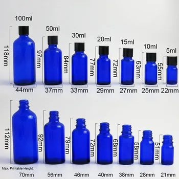 12 x kobalto mėlyna stiklo eterinio aliejaus butelis su aliuminiu dangteliu eterinio aliejaus Talpyklos 100ml 50ml 1oz 2/3oz 1/2oz 1/3oz 1/6oz