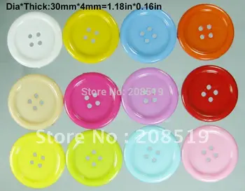 NB0037 30mm mygtukų derinys spalvų 96pcs(mix 12 spalvų) 4 skylių plastikiniai mygtukai amatų scrapbooking acc