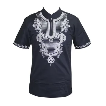 J. Hunkle Mados Vyrų Dashiki 2017 metų Vyras Afrikos Derliaus Dashiki Naujausias Dizaino Vasaros Siuvinėjimo Dashiki T-shirt Vyrams