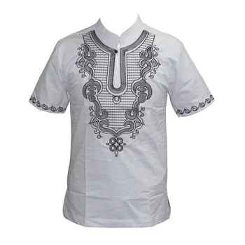 J. Hunkle Mados Vyrų Dashiki 2017 metų Vyras Afrikos Derliaus Dashiki Naujausias Dizaino Vasaros Siuvinėjimo Dashiki T-shirt Vyrams