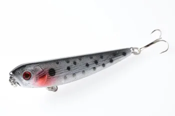 HENGJIA žvejybos masalas viršų vandens pieštuku suvilioti 8pcs 8,5 CM 9.8 G-6# pieštukas, kabliukai popper kieto plastiko žvejybos masalas žuvų pieštuko atveju