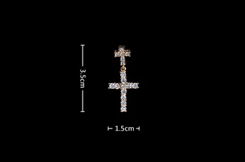 Sidabro padengtą auskarai Kryžiaus kristalai tabaluoti auskarai GLE1358