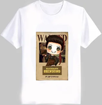 Mados vasaros kpop super junior narys animacinių filmų vaizdo norėjo t shirt o kaklo trumpomis rankovėmis white t-shirt S-2XL viršuje tees