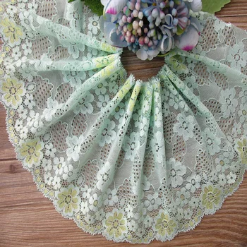 Gražus gėlių žalia embroideried pločio ruožas elastinga žalia nėrinių apdaila audinio siuvimo 