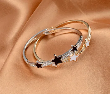 Fine jewelry emalio pentagram rose aukso apyrankė/m. naujos korėjos papuošalai/pulseiras didmeninė/bijoux femme/pulseras/armbanden