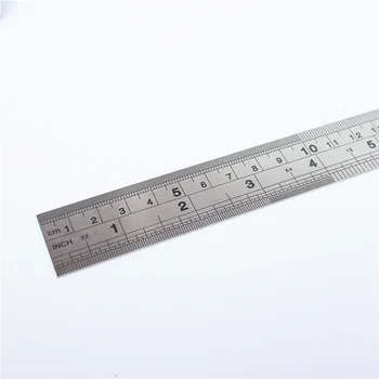 1PC nerūdijančio plieno Tiesiai valdovas Bauda colių ir centimetrų apimties Office studentų piešimo įrankį Linija, Aukšto tikslumo matavimo