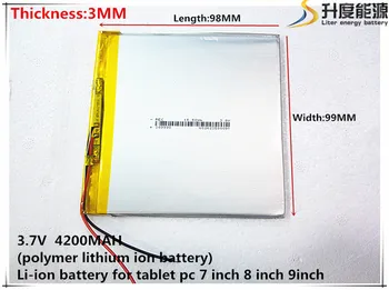 3.7 V 4200mAH (polimeras ličio jonų baterija) Li-ion baterija tablet pc 7 colių 8 colių 9inch 309998 Nemokamas Pristatymas