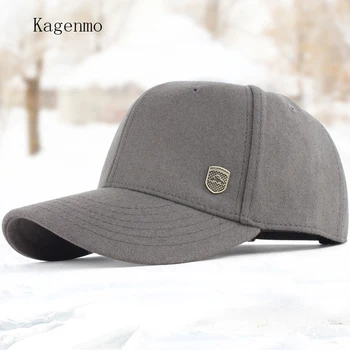 Kagenmo Vyrų žiemą šiltą kepurę vyrų skrybėlę vilnonių beisbolo kepurė žieminė kepurė vyresnio amžiaus rudenį ir žiemą medvilnės skrybėlė vyras