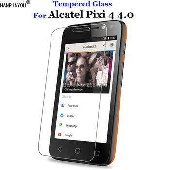 Už Alcatel Pixi4 4.0 Grūdintas Stiklas 9H 2.5 D Premium Screen Protector Filmas Alcatel One Touch Pixi 4 4.0 4034D 4034E 4.0