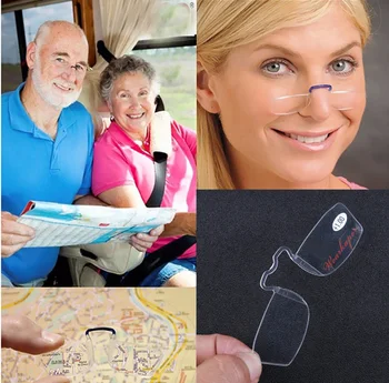 WEARKAPER Mini Kreditinės kortelės dydžio Pagalbos skaitymo akiniai su PVC maišelį Nešiotis rankinėje,Nosies Poilsio skaitymo akiniai