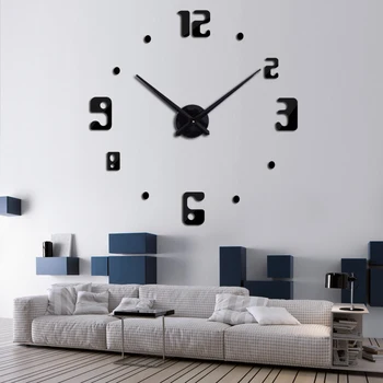 2017 Karšto Naujas Modernaus Dizaino Sieninis Laikrodis Laikrodžiai Kvarciniai Laikrodžių Adata Akrilo Veidrodis 