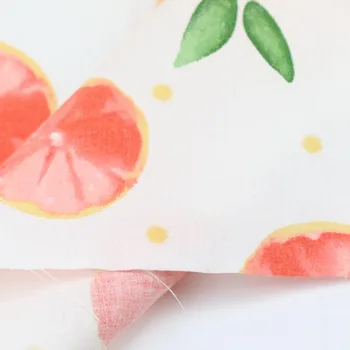 Medvilnės ruoželinio rašalo tapybos stilius, vaisiai raudonos širdies citrinų rausvos spalvos audinys skirtas 