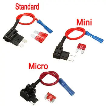 Lengvas montavimas Pridėti Grandinės Standartinis/Mini/Micro 3 Dydis Ašmenys Saugiklių Dėžutės Savininkas Piggy Back Saugikliai, Bakstelėkite