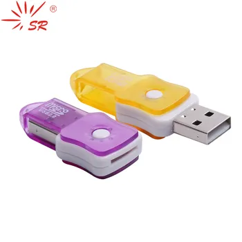 SR Nešiojamas USB Kortelių Skaitytuvas Su Sukiojamomis Smuikas Stiliaus Didelės Spartos Micro SD Kortelę T-Flash Atminties Kortelė Iki 64GB 3 Spalvų