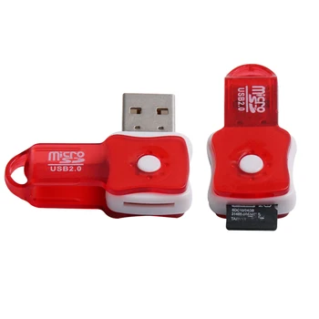 SR Nešiojamas USB Kortelių Skaitytuvas Su Sukiojamomis Smuikas Stiliaus Didelės Spartos Micro SD Kortelę T-Flash Atminties Kortelė Iki 64GB 3 Spalvų