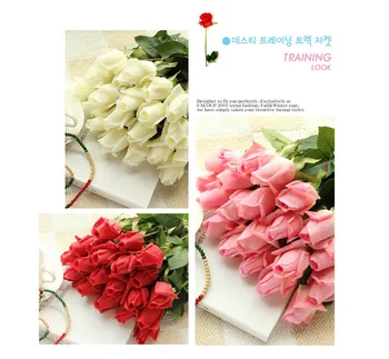 (10 spalvų) Šviežia PU Rose Dirbtinės Gėlės Nekilnojamojo Touch rožių Žiedų Namų dekoracijas Vestuves Gimtadienio dovana Nemokamas Pristatymas